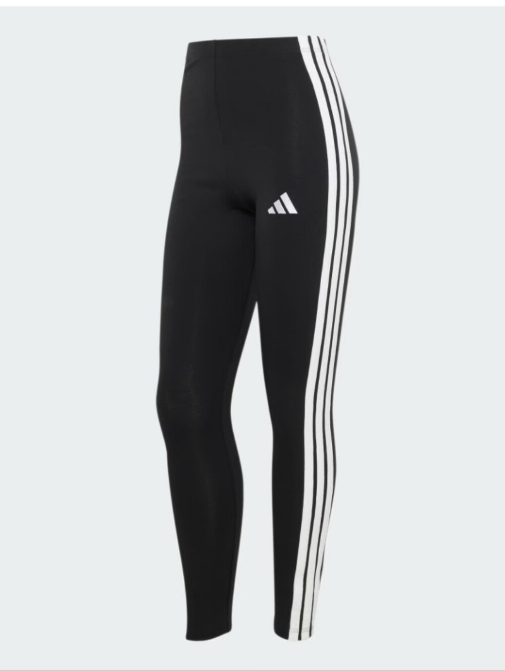 adidas Black Leggings with White Side Stripes